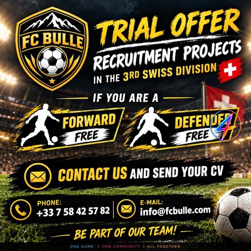 Third-division Swiss and French clubs are looking for young, free-agent players.