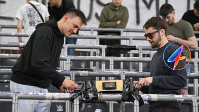 Anderlecht Fans Protest with Table Football During Playoff Match